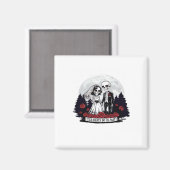 ホラー バレンタインデー スケルトン カップル 死ぬまで一緒 マグネット (正面/裏面)