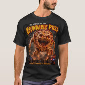 ホラー・ピザ・モンスター 大量のピザの攻撃 Tシャツ (正面)