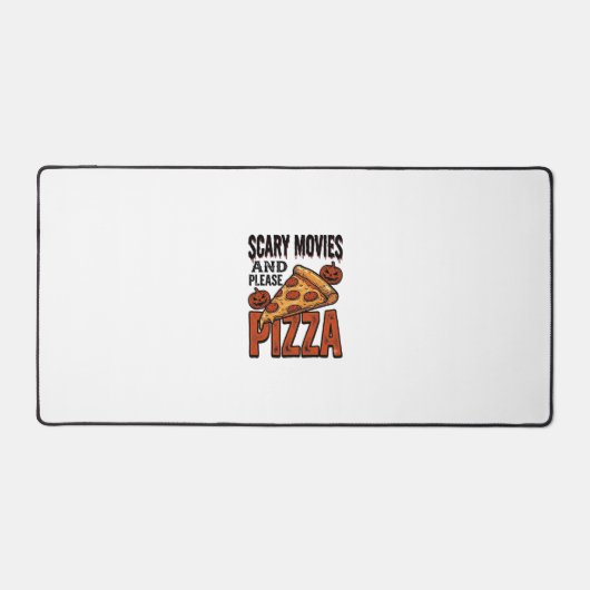 ホラー・ピザTシャツ 怖い映画好きな人へ_1 デスクマット (正面)