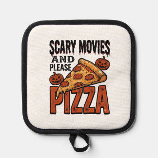 ホラー・ピザTシャツ 怖い映画好きのためのハロウィンギフト_1 鍋敷き