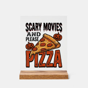 ホラー・ピザTシャツ 怖い映画好きのためのハロウィンパーティーグッズ_1 アクリルサイン