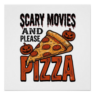 ホラー・ピザTシャツ 怖い映画好きのためのハロウィンパーティーグッズ_1 ポスター