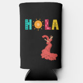 ホラ！スペインのテーマ/セノリータ/編集可能な名前 スリム缶クーラー (正面)