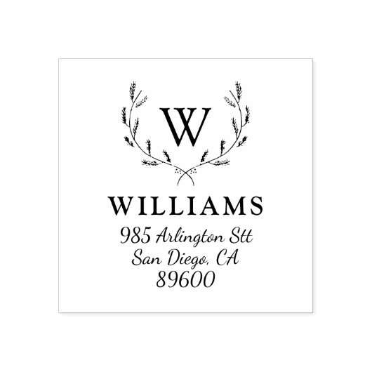 ホリお洒落デイリースモノグラム差出人住所 ラバースタンプ (インプリント)