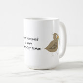 ホリお洒落ーの小枝を持つ鳥 コーヒーマグカップ (正面右)