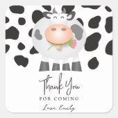 ホリお洒落ー牛誕生日は感謝す来る スクエアシール (正面)