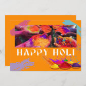 ホリお祝い用の明るくカラフルの粉末 ノートカード (正面/裏面)