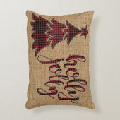 ホリすてきーフェイクバーラップ、格子状木枕 アクセントクッション (正面(垂直))