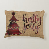 ホリすてきーフェイクバーラップ、格子状木枕 アクセントクッション (裏面)