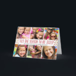 ホリすてきー写真数々の折りクリスマスカード シーズンカード<br><div class="desc">この赤と白、6写真の休日の写真カードは、赤と金ゴールド紙吹雪に囲まれたおもしろいの手のレタリングのあいさつ「今の季節すてき」を特徴としている。家族カスタマイズの写真をお気に入りの追加</div>