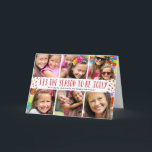 ホリすてきー写真数々の折りクリスマスカード シーズンカード<br><div class="desc">この赤と白、6写真の休日の写真カードは、赤と金ゴールド紙吹雪に囲まれたおもしろいの手のレタリングのあいさつ「今の季節すてき」を特徴としている。家族カスタマイズの写真をお気に入りの追加</div>