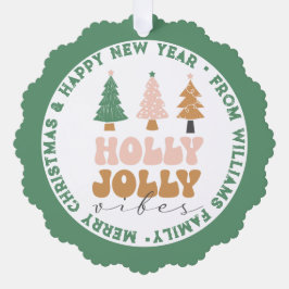 ホリすてきー・ビーブス、メリークリスマス&新年グリーン オーナメントカード