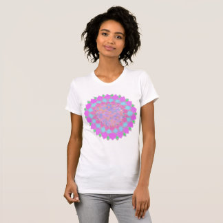 ホリのペイントスプラッシュ花柄ラングオリ Tシャツ