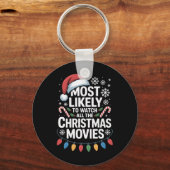 ホリを見る可能性が最も高いクリスマス映画すべて キーホルダー (正面)