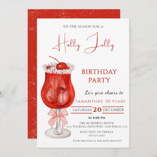 ホリエレガントスのすてき誕生日 招待状 (正面/裏面)