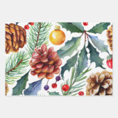 ホリエレガントディウォーターカラークリスマス ラッピングペーパーシート (正面)