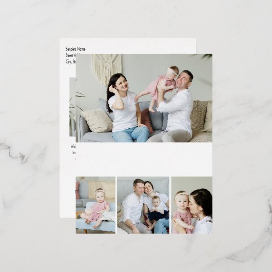 ホリエレガントデーフォトバラゴールドフォイルポストカード 箔シーズンポストカード (正面/裏面)