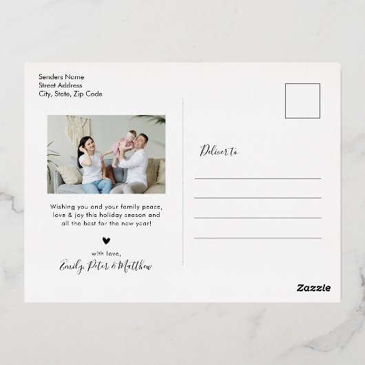 ホリエレガントデーフォトバラゴールドフォイルポストカード 箔シーズンポストカード (裏面)