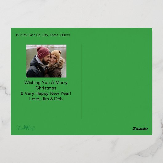 ホリエレガントーすてき2枚の写真 箔シーズンポストカード (裏面)