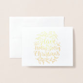 ホリエレガントーのクリスマスの写すてき真を持つ 箔カード (封筒付き正面)