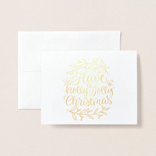 ホリエレガントーのクリスマスの写すてき真を持つ 箔カード (封筒付き正面)