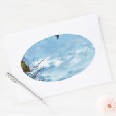 ホリエレガントーのクリスマス、青空 楕円形シール (封筒)