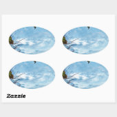 ホリエレガントーのクリスマス、青空 楕円形シール (シート)