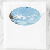 ホリエレガントーのクリスマス、青空 楕円形シール (バッグ)