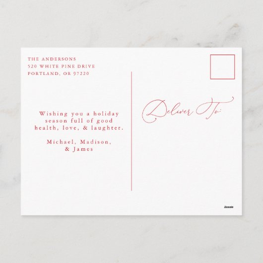 ホリエレガントーの果実と松のコーン非写真 シーズンポストカード (裏面)