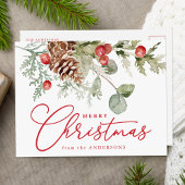 ホリエレガントーの果実と松のコーン非写真 シーズンポストカード