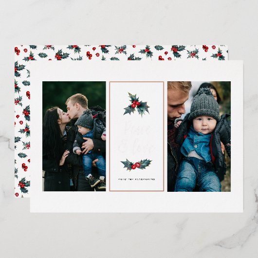 ホリエレガントー絵を描ホリー写真の平和と愛 箔シーズンカード (正面/裏面)