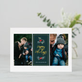 ホリエレガントー絵を描2枚フォトハッピーホリデー 箔シーズンカード (立ち正面)