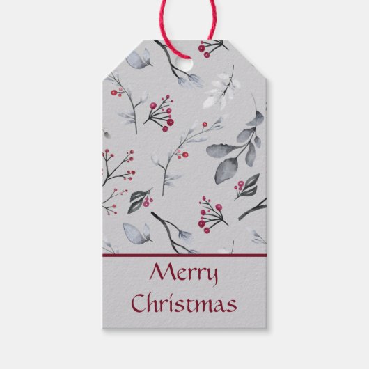 ホリエレガントー葉クリスマスの果実 ギフトタグ (正面)