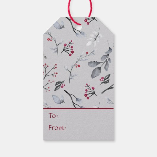 ホリエレガントー葉クリスマスの果実 ギフトタグ (裏面)