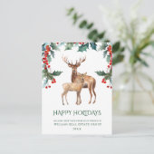 ホリエレガントー鹿のクリスマス挨拶企業の文 シーズンポストカード (スタンド正面)