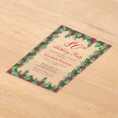 ホリエレガントー | ベリーのフレーム80th誕生日パーティー アクリル招待状 (レイダウン)