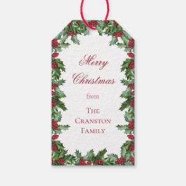 ホリエレガントー&ベリーリースメリークリスマス ギフトタグ
