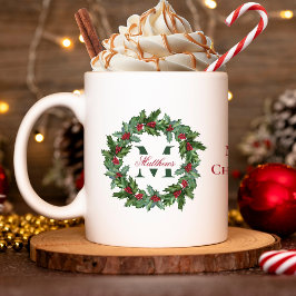 ホリエレガントー&ベリーリースメリークリスマス コーヒーマグカップ