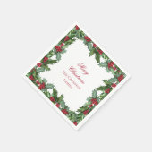 ホリエレガントー&ベリーリースメリークリスマス スタンダードカクテルナプキン (角)