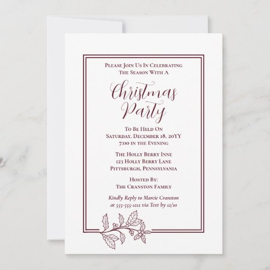 ホリエレガントー | ベリー豊富なプレイドクリスマスパーティー シーズンカード (正面)