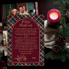 ホリエレガントー | ベリー豊富な格子模様クリスマスフォト 箔シーズンカード