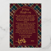 ホリエレガントー | ベリー豊富な格子模様クリスマスフォト 箔シーズンカード (正面)