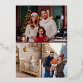 ホリエレガントー | ベリー豊富な格子模様クリスマスフォト 箔シーズンカード (裏面)