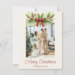 ホリエレガントー&レッドボウクリスマスポストカード ポストカード