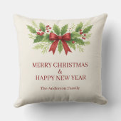ホリエレガントー&レッドボウクリスマス –  クッション (裏面)