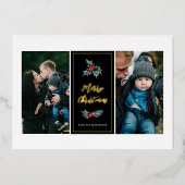 ホリエレガント絵を描ー2枚の写真メリークリスマス 箔シーズンカード (正面)