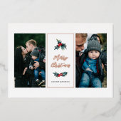 ホリエレガント絵を描ー2枚の写真メリークリスマス 箔シーズンカード (正面)