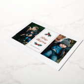 ホリエレガント絵を描ー2枚の写真メリークリスマス 箔シーズンカード (回転した状態)