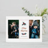 ホリエレガント絵を描ー2枚の写真メリークリスマス 箔シーズンカード (立ち正面)