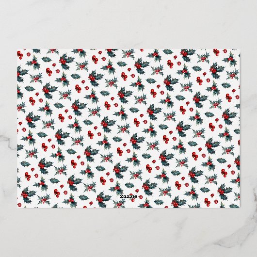 ホリエレガント絵を描ー2枚の写真メリークリスマス 箔シーズンカード (裏面)